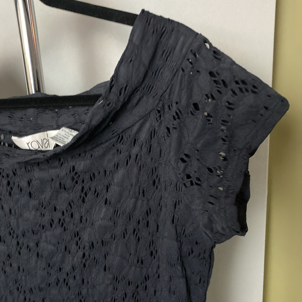 Ravel‎ Black Cap Sleeve soft Cowl Neck Women's Top Size Large NWOT - Picture 5 of 9